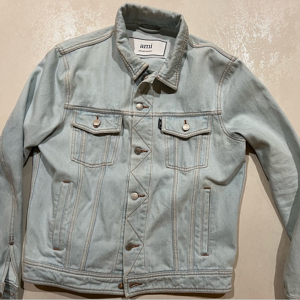 Ami Light Blue Denim Jacket for Men